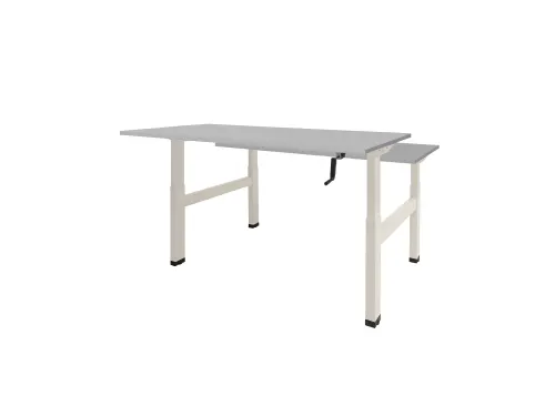 Dextro Slinger Duo zit/sta Bureau 140cm frame Wit blad Lichtgrijs