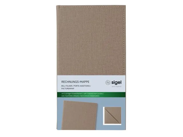 Chemise à factures Sigel 130x230x10mm beige 2 pochettes d'insertion