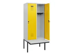 locker met bank,HxBxD 1950x800x815mm,2vak,vak B 400mm,draaigrendel