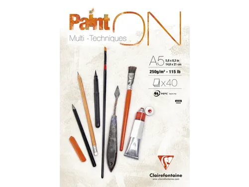 Tekenblok Clairefontaine Paint On A5 40 vel 250gr