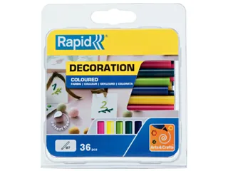 Lijmpatroon Rapid 7mm 5 kleuren assorti 36 stuks - 1