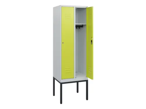 locker,HxBxD 1950x600x500mm,2vak,vak B 300mm,cil.-slot,voetonderstel