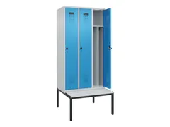 locker met bank,voor scheiding van kleding,HxBxD 2120x900x815mm,3vak