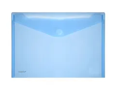 Enveloptas Foldersys A4 PP dwars transp blauw A4 Velcro Envelop Blauw
