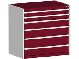 ladekast HxBxD 1000x1050x650mm 6laden RAL7035 front RAL3004