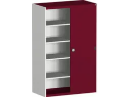 schuifdeurkast HxBxD 2000x1300x650mm Stalen romp Ral7035 front Ral3004