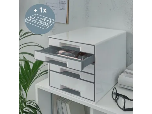 Ladenblok Leitz WOW Cube 5 laden wit/grijs