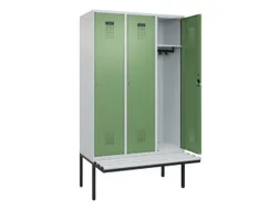 locker met bank,HxBxD 2120x1200x815mm,3vak,vak B 400mm,cilinderslot