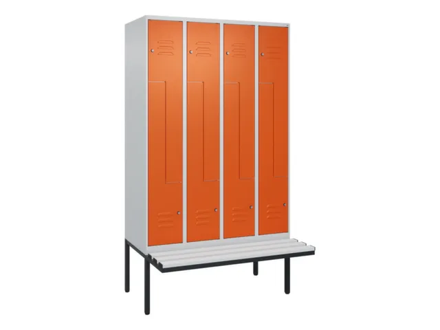 Z-garderobekast,HxBxD 2120x1200x815mm,8vak,vak B 300mm,cil.-slot