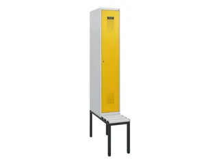 locker met bank,HxBxD 1950x300x815mm,1vak,vak B 300mm,cilinderslot - 2