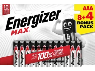 batterijen Max AAA/LR03/E92 blister van 8 + 4 - 2