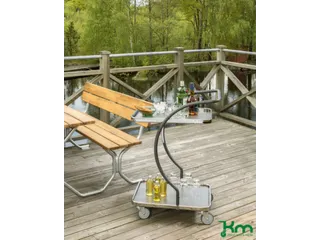 etagewagen,draagverm. 120kg,2etage(s),laadvl. LxB 595x360mm,grijs - 1