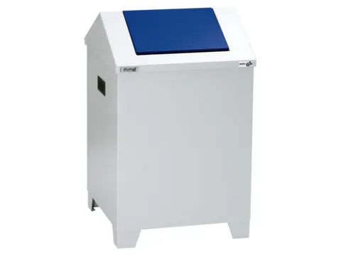 afvalverzamelaar zelfblussend 73 liter deksel staal RAL5010