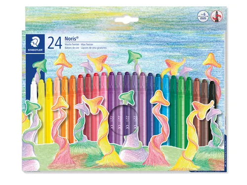 Waxpotlood Staedtler Norix twister set à 24 kleuren