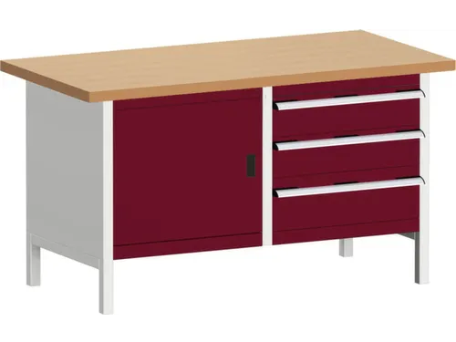 werkbank met opbergruimte,HxBxD 840x1500x750mm,beukenblad