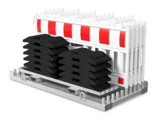 set afzethekken,10hekelementen,11voetplaten,HxL 1250x2250mm,kunststof - 3
