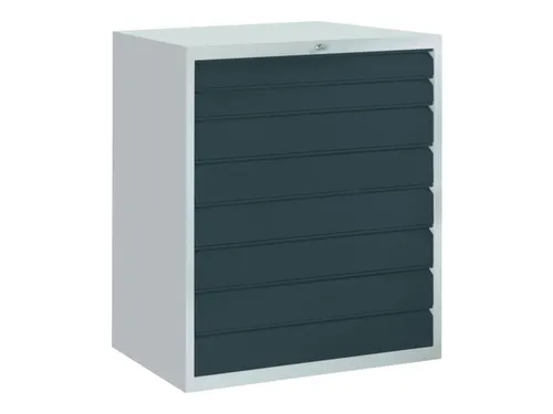 ladekast HxBxD 1200x1023x600mm 8laden slot RAL7035 front RAL7016