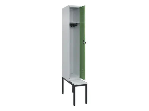locker met bank,HxBxD 2120x300x815mm,1vak,vak B 300mm,draaigrendel