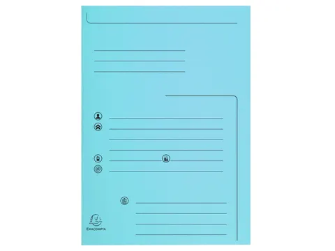 Dossiermap 2 kleppen SUPER 250 Contact 24x32cm Lichtblauw 25 stuks