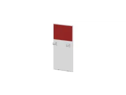 baliepaneel,v. bureau,aanbouw links,B 600mm,Bl-wit,BN4011-rood