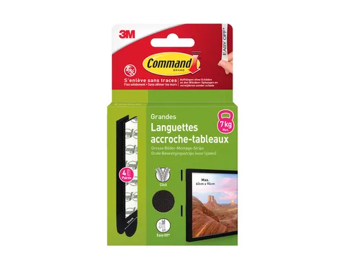 Bevestigingsstrip Command groot klik vast 7,2kg zwart