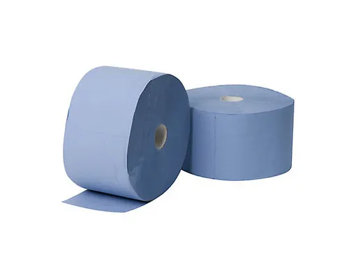 Papieren Poetsdoek Rol 3-Laags Recycled Blauw 360m / 22cm Breed