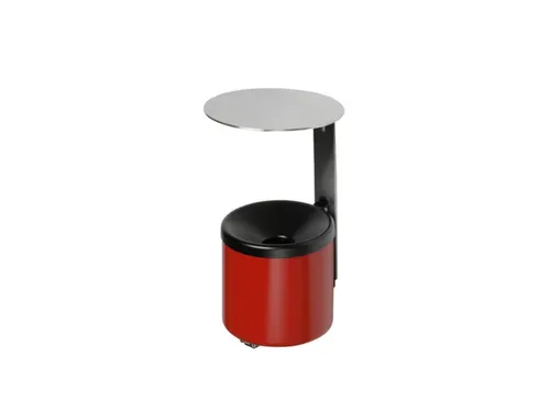 Wandasbak 2.4 liter HxØ 310x155mm Ral3000 Rood Staal Overkapping Rvs