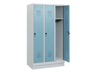 schoollocker,HxBxD 1630x900x500mm,3vak,vak B 300mm,draaigrendel,sokkel - 1