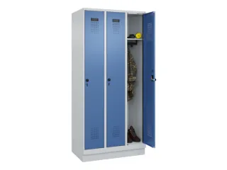 locker,HxBxD 1950x900x500mm,3vak,vak B 300mm,draaigrendel,sokkel - 1