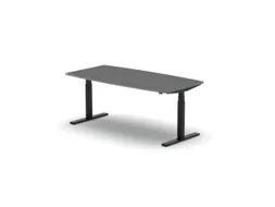 Elektrisch ihv Vergadertafel Vatvorm 1800x800mm Zwart+Donkergrijs Blad