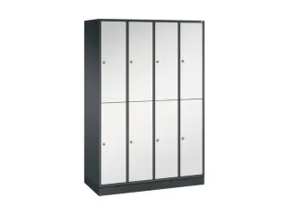 Dubbeldekse garderobekast,RAL 7021/RAL 7035,HxBxD 1950x1220x500mm - 2