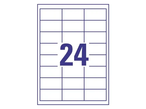 Etiket Avery Zweckform 3658 64.6x33.8mm wit 2400stuks