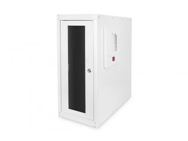 Computerbehuizing met stelvoeten en glazen deur Grijs