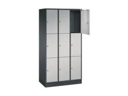 lockerkast,HxBxD 1950x920x500mm,3x3vakken,cil.-slot,sokkel