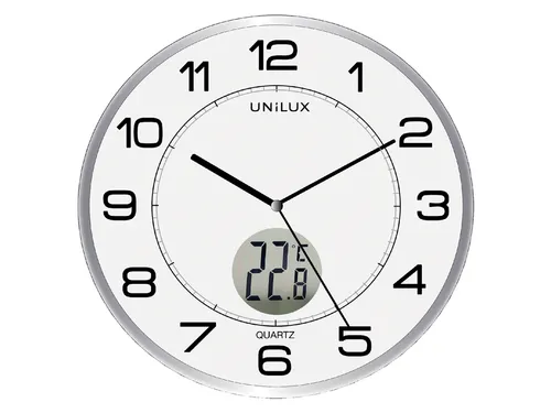Wandklok Unilux Tempus Ø 30.5cm lichtgrijs/wit