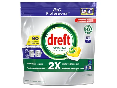 Vaatwastabletten Dreft All-in-1 professional lemon 90 stuks