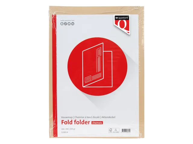 Vouwmap Quantore A4 ongelijke zijde 230gr beige