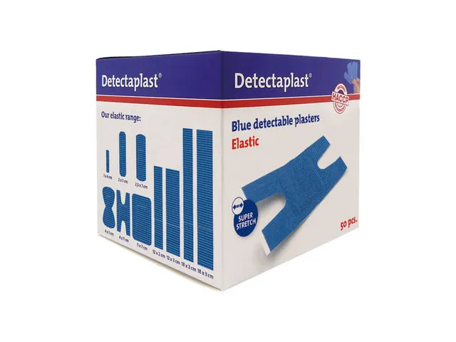 Detectaplast 8246 kneukel textielpleister elastisch blauw 50 stuks