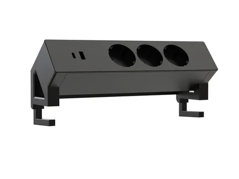 Stekkerdoos Euroseats opbouw 3 voudig USB A+C zwart