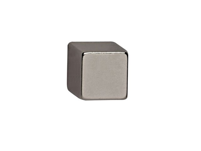 Magneet MAUL Neodymium kubus 10x10x10mm 3.8kg nikkel | GlasbordShop.nl