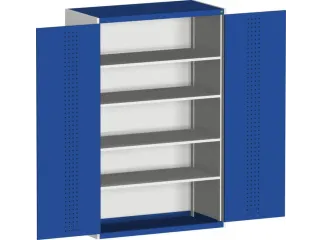 systeemkast 2000x1300x650mm 3xStalen bodem 2laden Ral7035 Ral5010 - 2