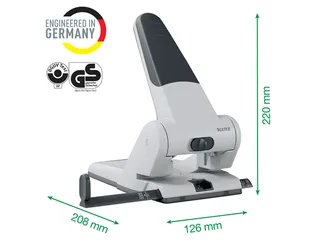 Perforator Leitz 5180 Heavy Duty 2-gaats 65vel Zilver - 4