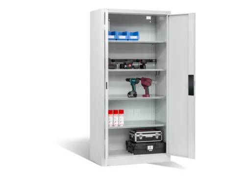 acculaadkast 1950x930x500mm 5stekkerdozen 230V cil.-slot front RAL7035