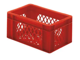 Euronorm-Stapelbak 5.5l 145x 300x 200mm Wanden/Bodem Opengewerkt Rood - 1
