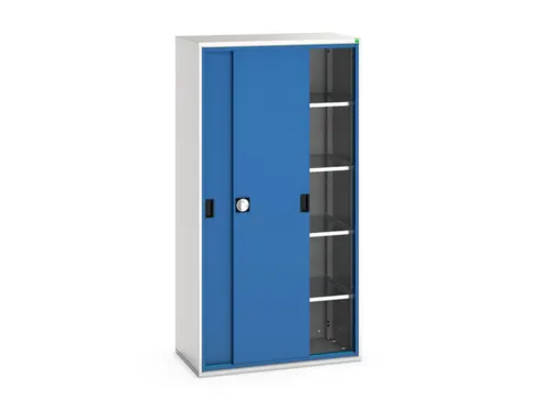 werkplaatskast 2000x1050x550mm 4xStalen bodem RAL7035 front RAL5010