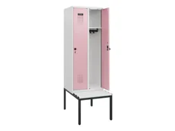 locker met bank,HxBxD 1950x600x815mm,2vak,vak B 300mm,draaigrendel
