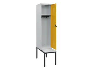 locker met bank,HxBxD 1950x400x815mm,1vak,vak B 400mm,draaigrendel - 1