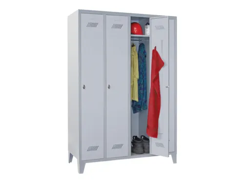 lockerkast,HxBxD 1850x1200x500mm,4vak,RAL7035,front RAL7035