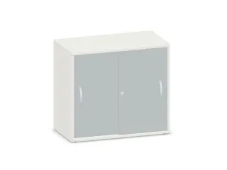 Schuifdeurkast 720x800x430mm Decor Romp Wit Decor Front Lichtgrijs - 1