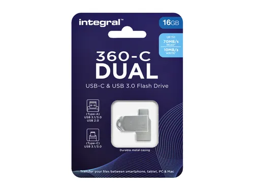 USB stick 3.0 Integral USB-360-C Dual USB-A 16GB
